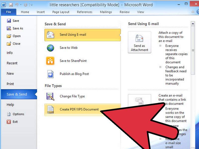 save word as pdf with word 01