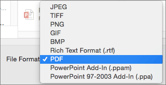 ppt to pdf mac using powerpoint 2016- screenshot 01