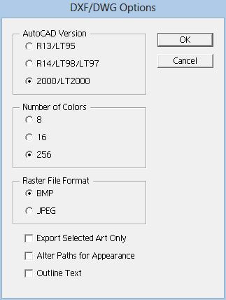 create DXF files in Adobe Illustrator