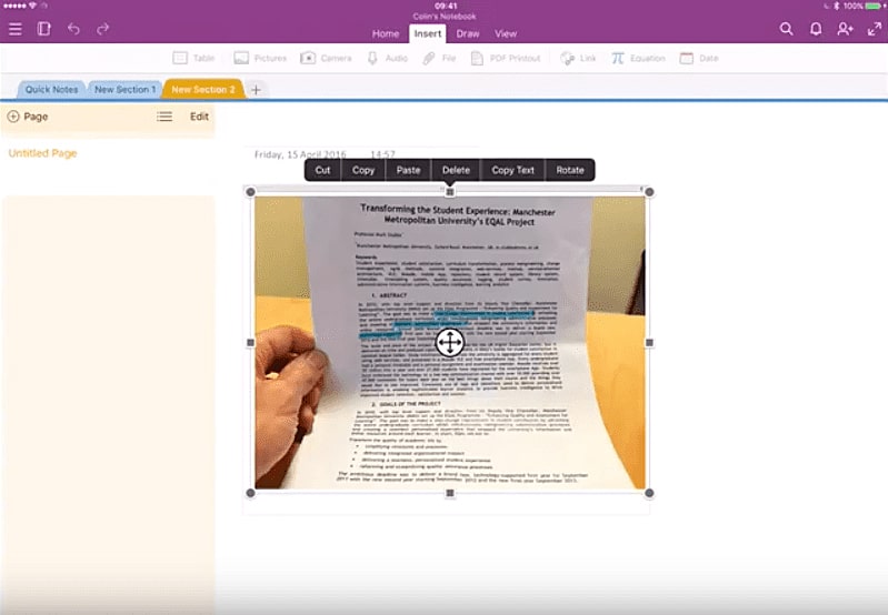 copy text from pdf in onenote for mac